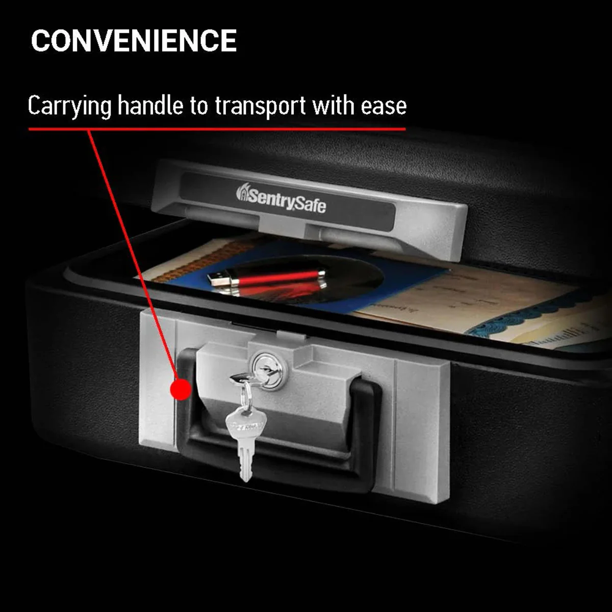 Small Fire Safe Box for Documents, 6.3 in x 15.3 in x 12.1 in - Image 4