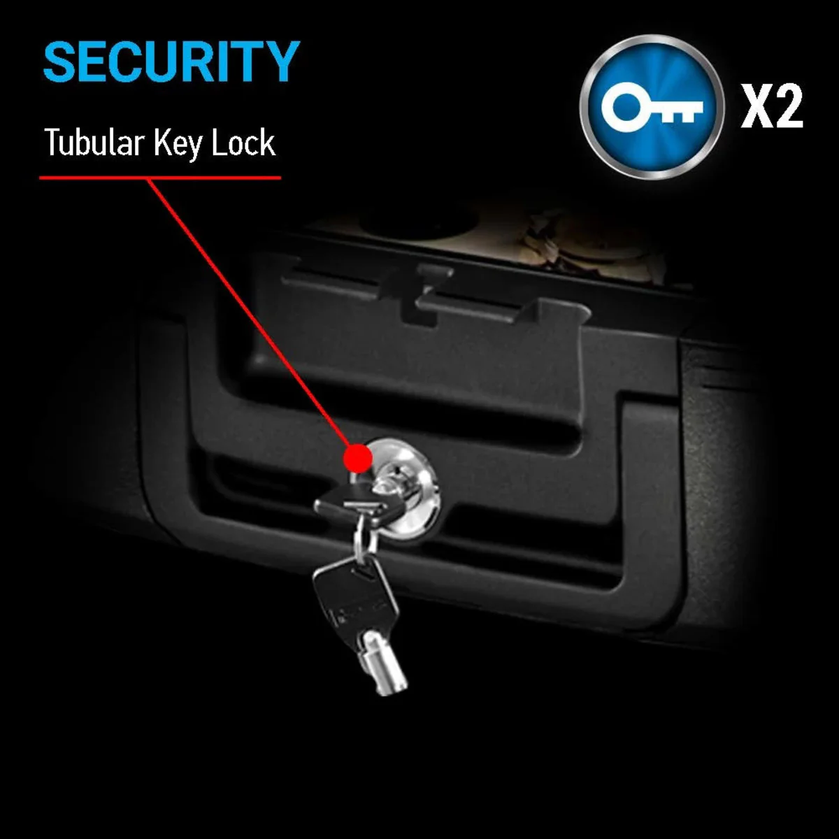 Black Water and Fire Chest with Privacy Key, 6.6 in x 15.4 in x 14.3 in - Image 5