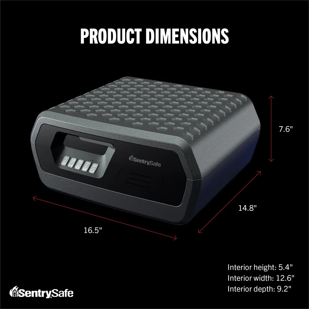 Black Set Your Own Combination Water and Fire Chest, 7.6 in x 16.5 in x 14.8 in - Image 3