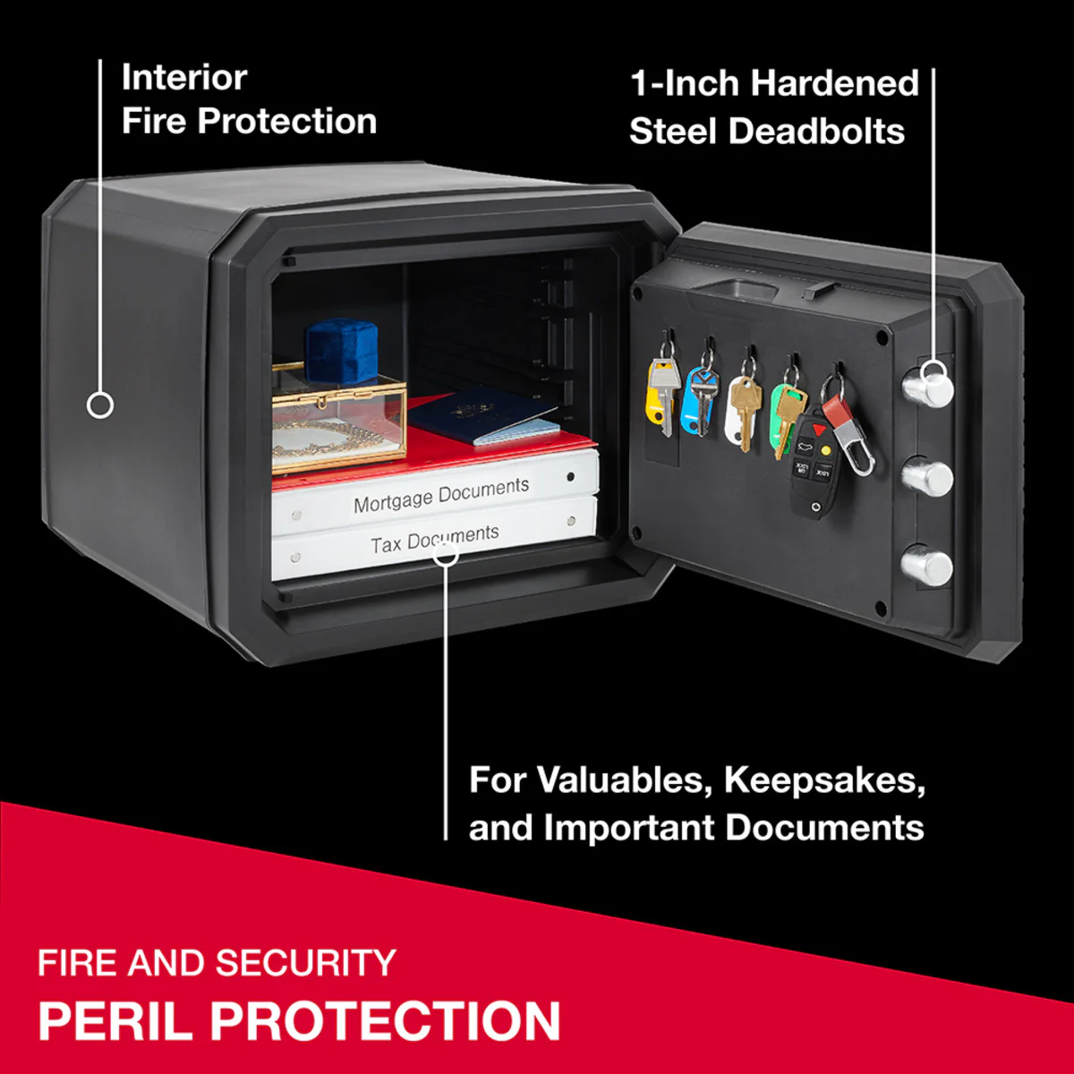 Black Fireproof Safe with Combination Dial, 13.7 in x 16.4 in x 18.8 in - Image 7
