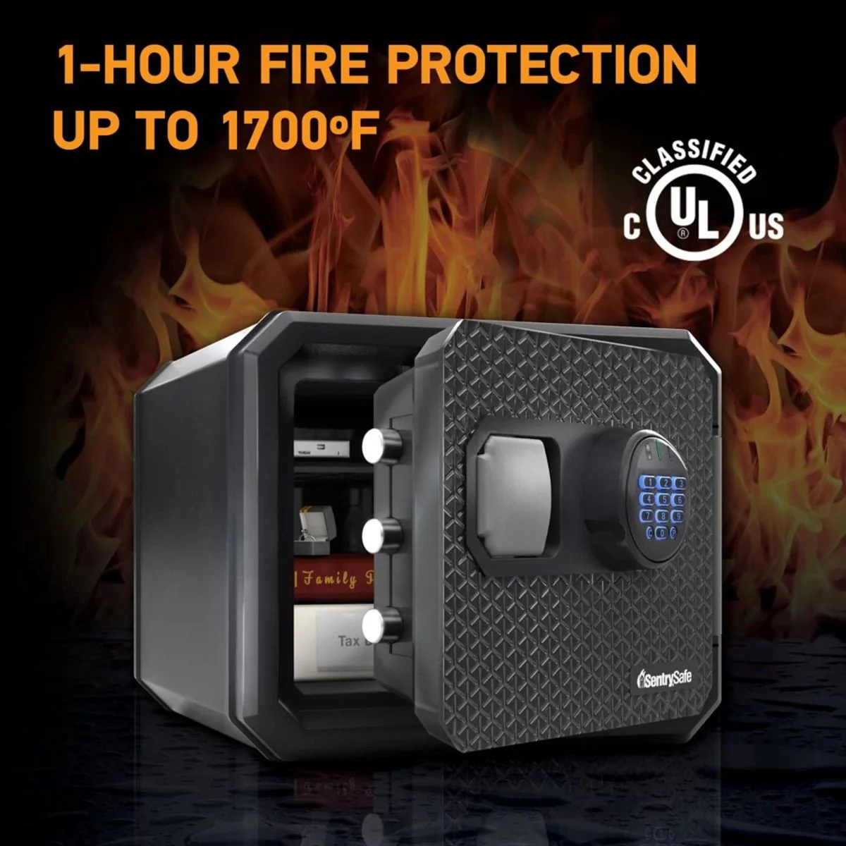 Fireproof and Waterproof Safe with Backlit Digital Keypad - Image 2