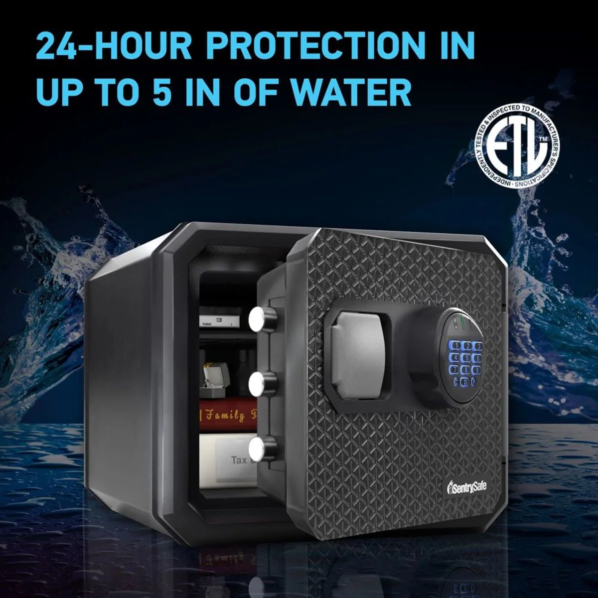 Fireproof and Waterproof Safe with Backlit Digital Keypad - Image 3