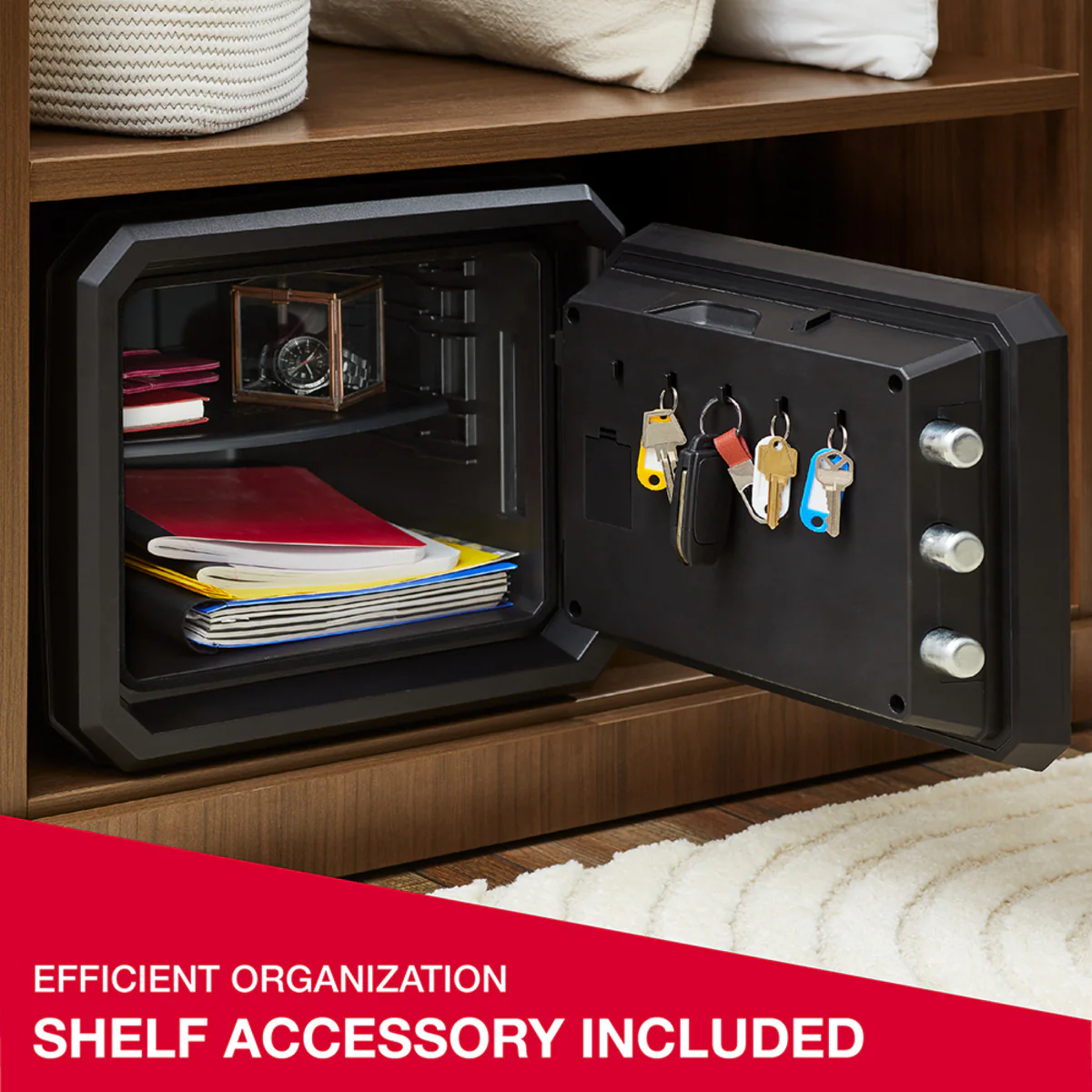 Fireproof Waterproof Safe Safe with Dial Combination and Override Key, 13.7 in x 16.4 in x 18.8 in - Image 3