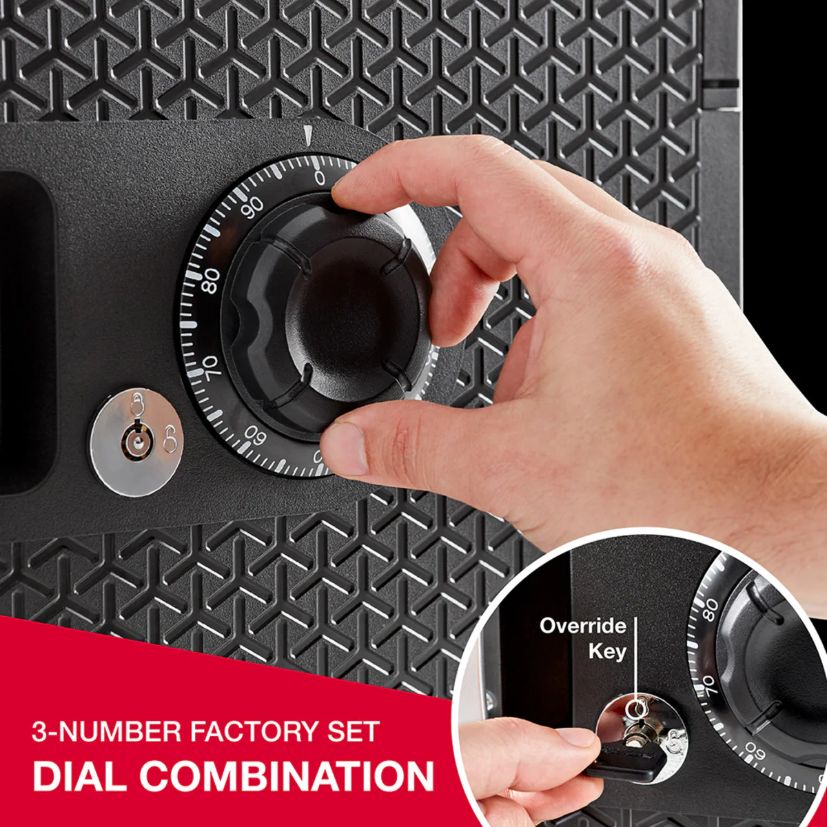 Fireproof Waterproof Safe Safe with Dial Combination and Override Key, 13.7 in x 16.4 in x 18.8 in - Image 6