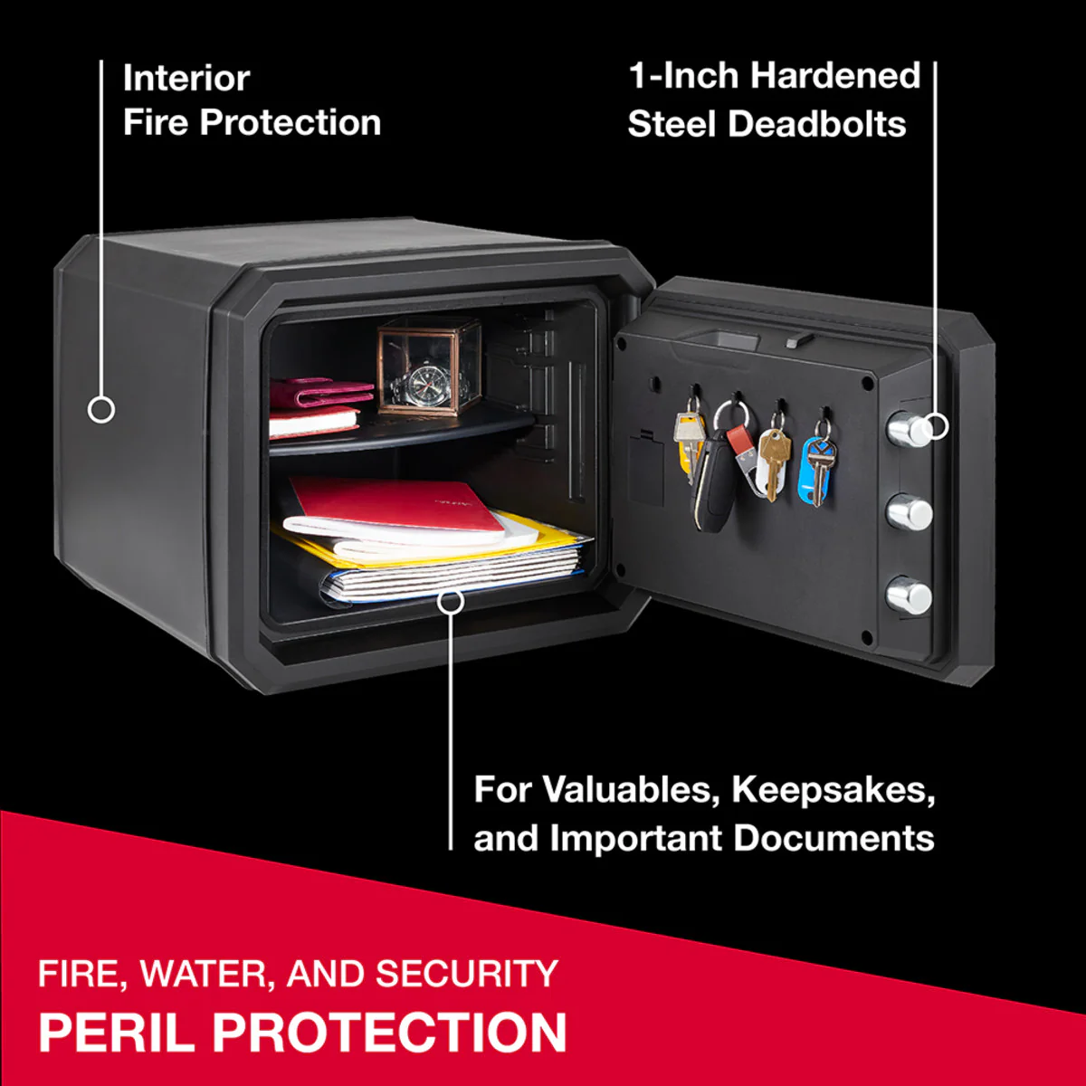 Fireproof Waterproof Safe Safe with Dial Combination and Override Key, 13.7 in x 16.4 in x 18.8 in - Image 7