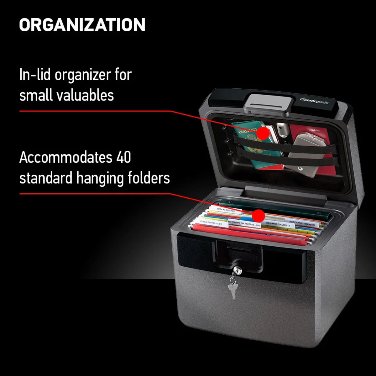 Gray Water and Fire Safe File Cabinet, 14.3 in x 15.5 in x 13.5 in inches - Image 6