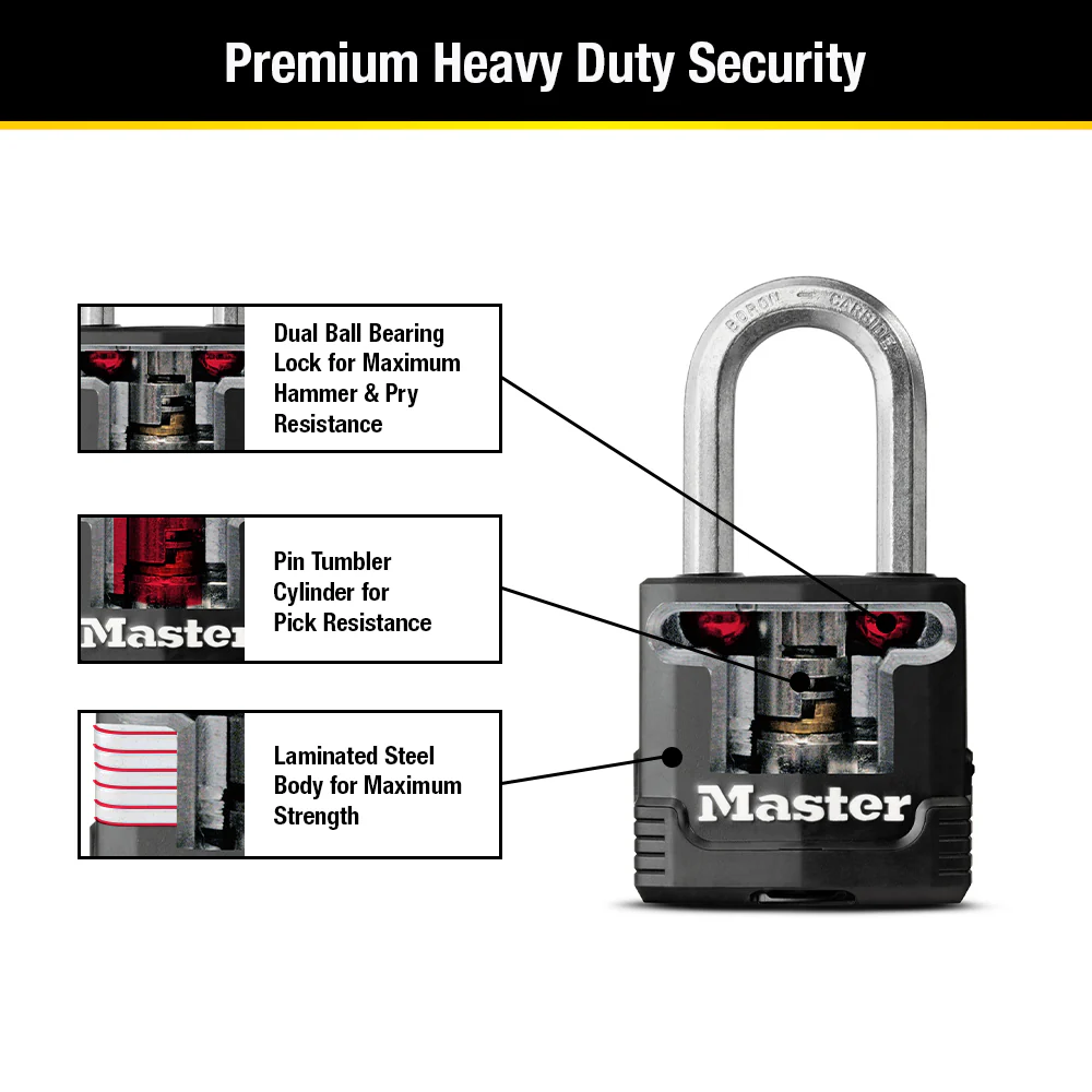 Magnum® Covered Laminated Steel Padlock M115XQLF; 4-Pack - Image 5