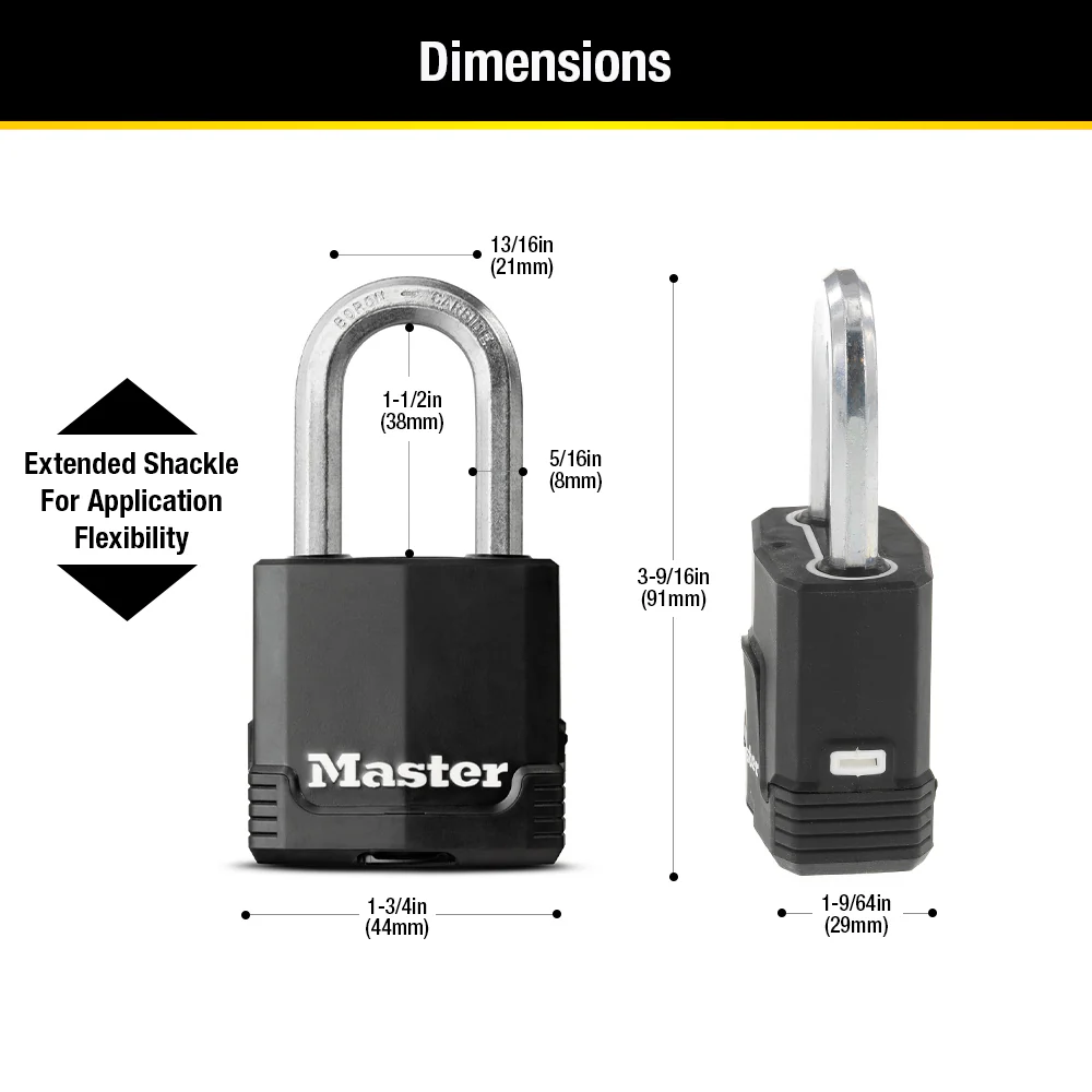 Magnum® Covered Laminated Steel Padlock M115XQLF; 4-Pack - Image 6