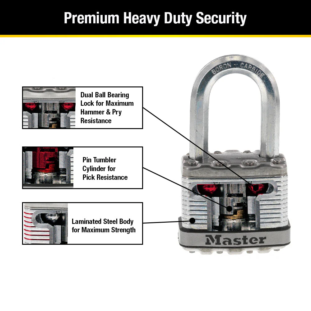 Magnum® Laminated Steel Padlock M5XTRILF; 3-Pack - Image 5