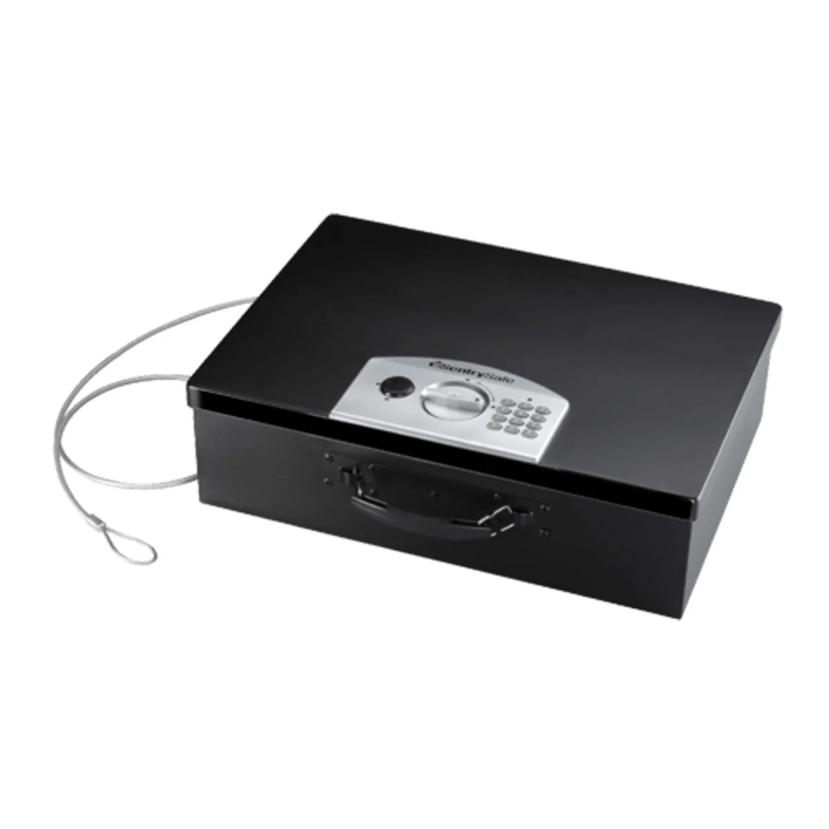 Black Portable Safe for Laptop with Electric Keypad, 5.8 in x 17.5 in x 13.6 in