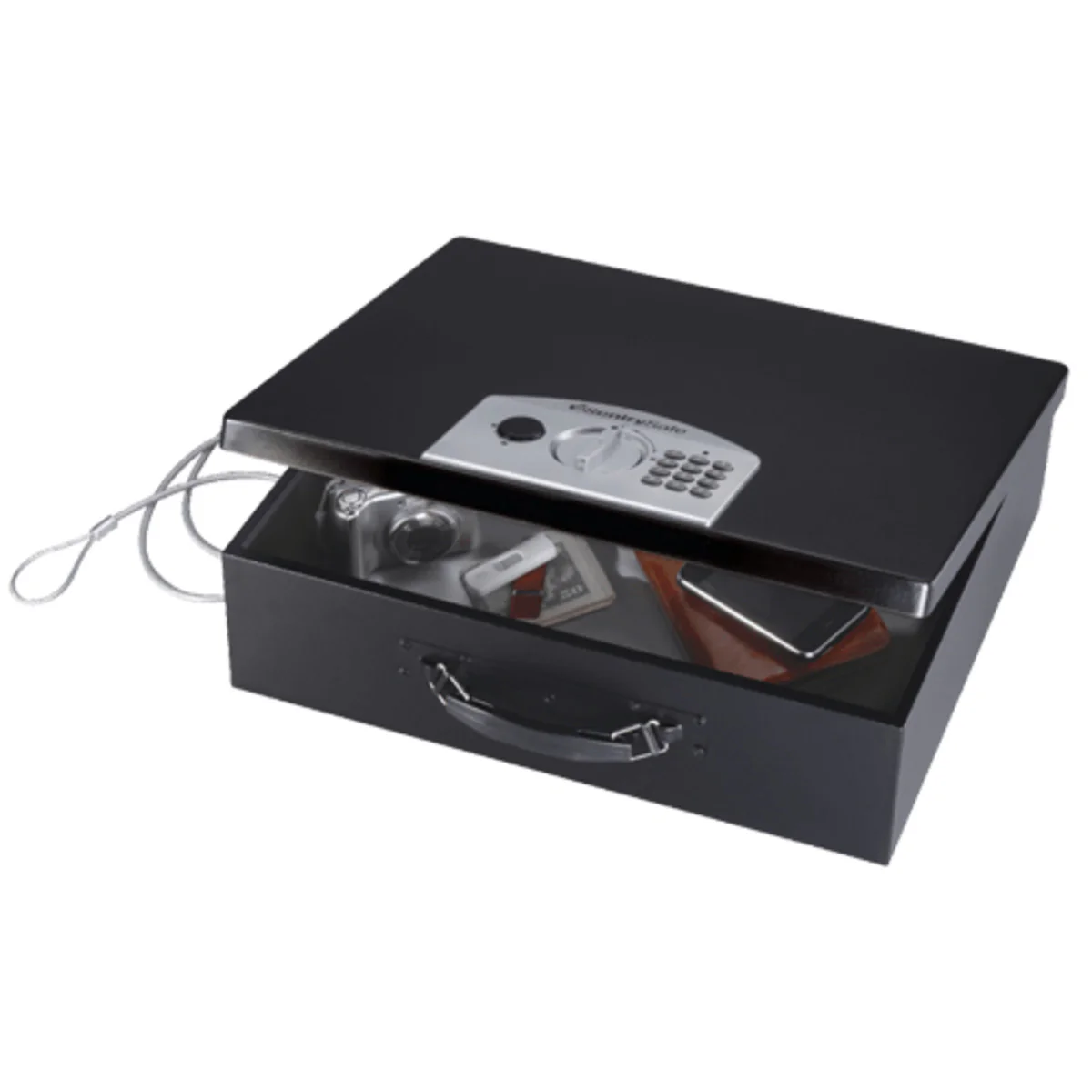 Black Portable Safe for Laptop with Electric Keypad, 5.8 in x 17.5 in x 13.6 in - Image 2