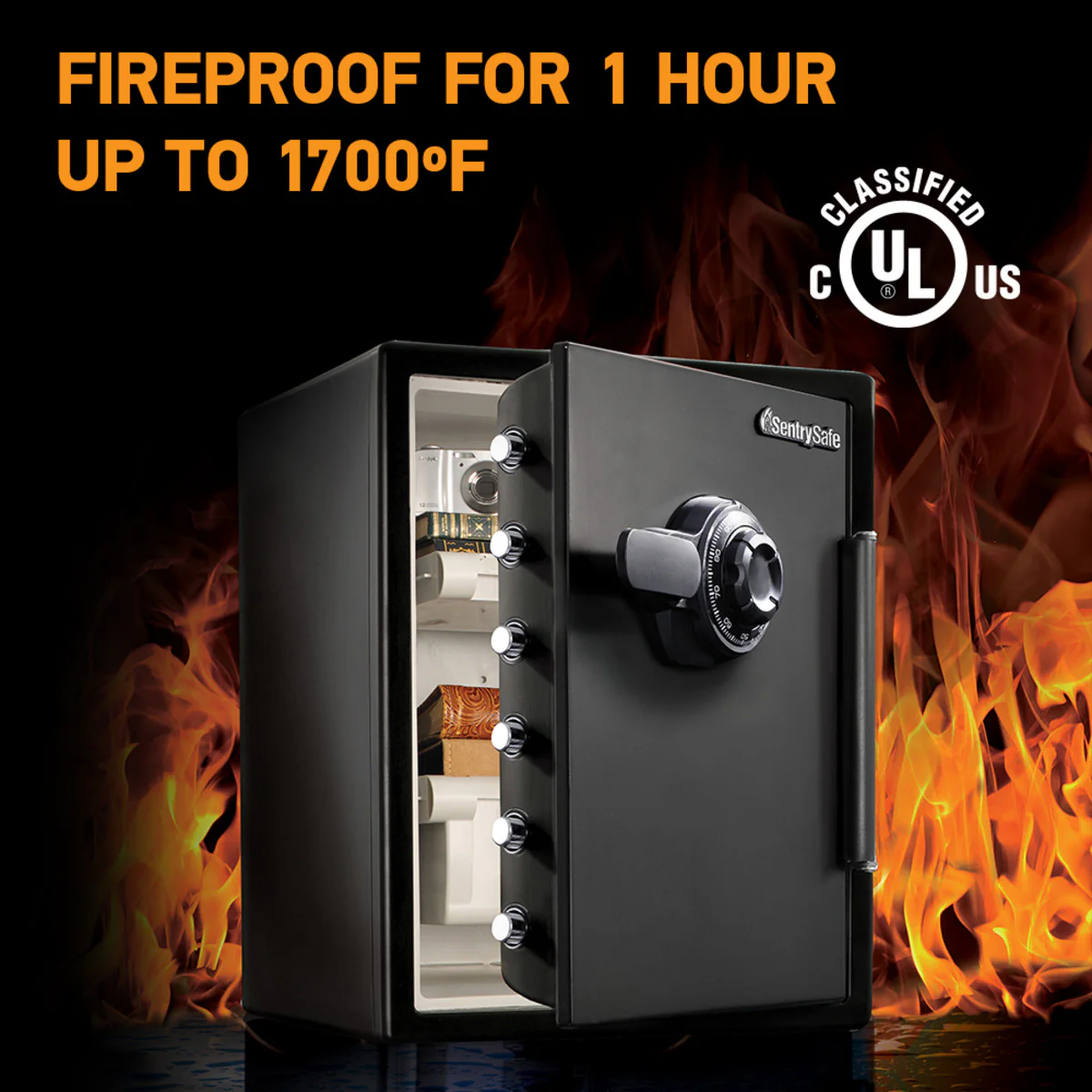 Extra Large Steel Fireproof Waterproof Safe with Combination Dial, 23.8 in x 18.6 in x 19.3 in - Image 3