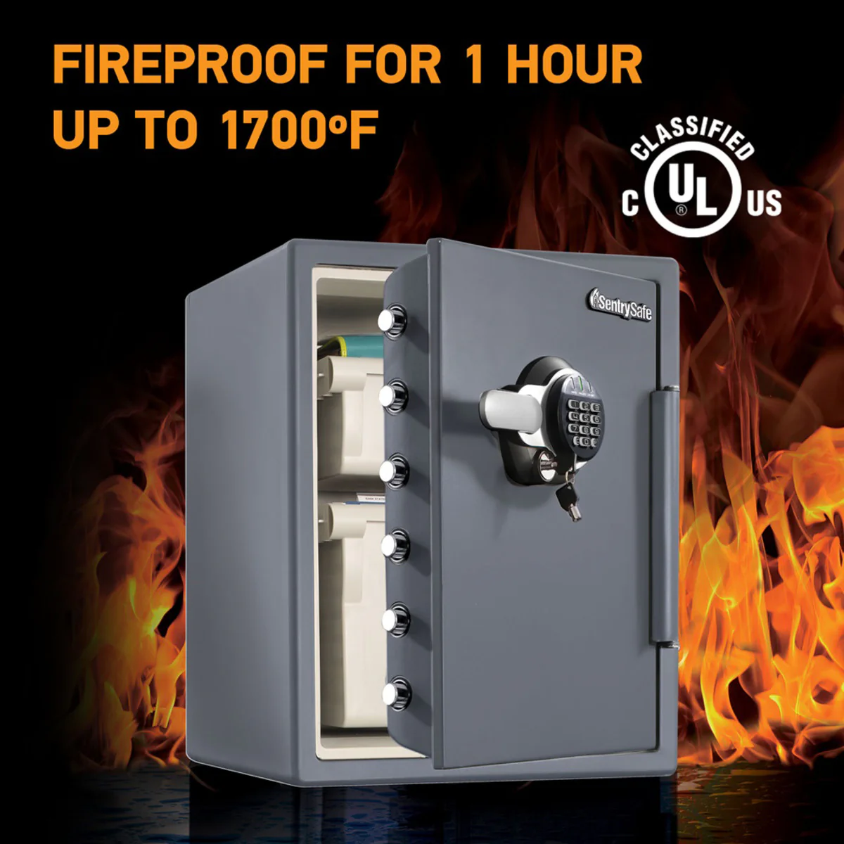 Extra Large Steel Fireproof Waterproof Safe with Digital Keypad, 23.8 in x 18.6 in x 19.3 in - Image 3