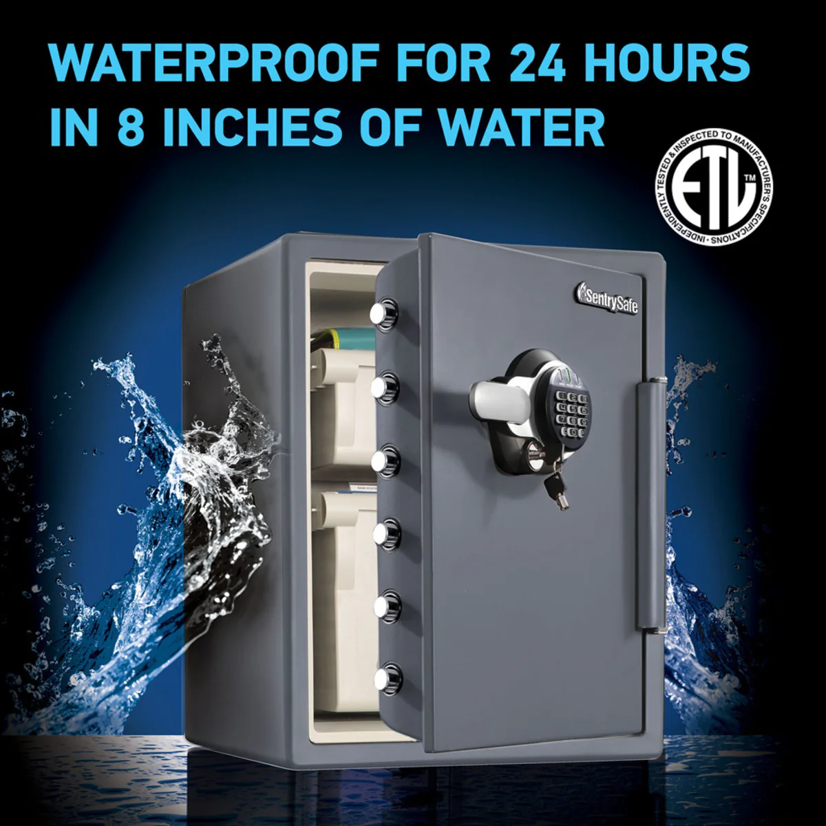 Extra Large Steel Fireproof Waterproof Safe with Digital Keypad, 23.8 in x 18.6 in x 19.3 in - Image 4